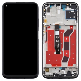 Huawei P40 Lite näyttö (musta) (kehyksellä) (käytetty grade A, alkuperäinen)
