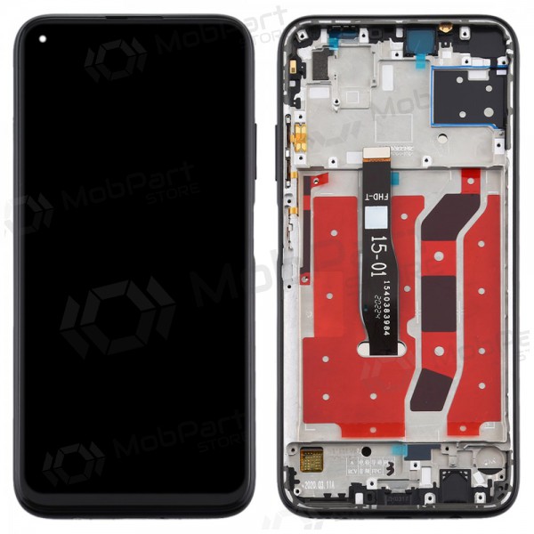 Huawei P40 Lite näyttö (musta) (kehyksellä) (käytetty grade A, alkuperäinen) Huawei P40 Lite näyttö (musta) (kehyksellä) (käytetty grade A, alkuperäinen)