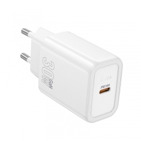 Puhelimen laturi Hoco N62 30 W GaN USB-C valkoinen