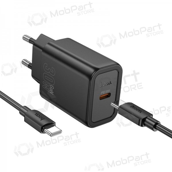 Puhelimen laturi Hoco N62 GaN USB-C USB-C-kaapelilla 1 m musta