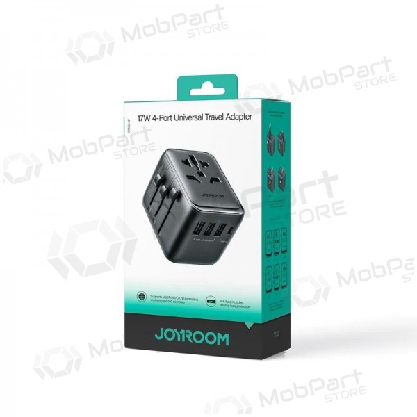 Yleinen kelioninis laturi Joyroom JR-TCW01 3xUSB-A/USB-C musta