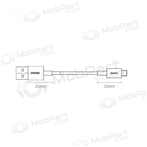 USB kaapeli Baseus Superior Lightning 2.4A 0.25m (valkoinen) CALYS-02