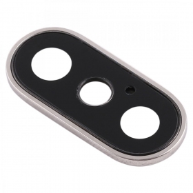 Apple iPhone XS / XS Max kameran linssi (hopea) (kehyksellä)