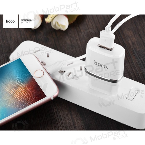 Laturi HOCO C11 Smart USB + lightning (5V 1A) (valkoinen)
