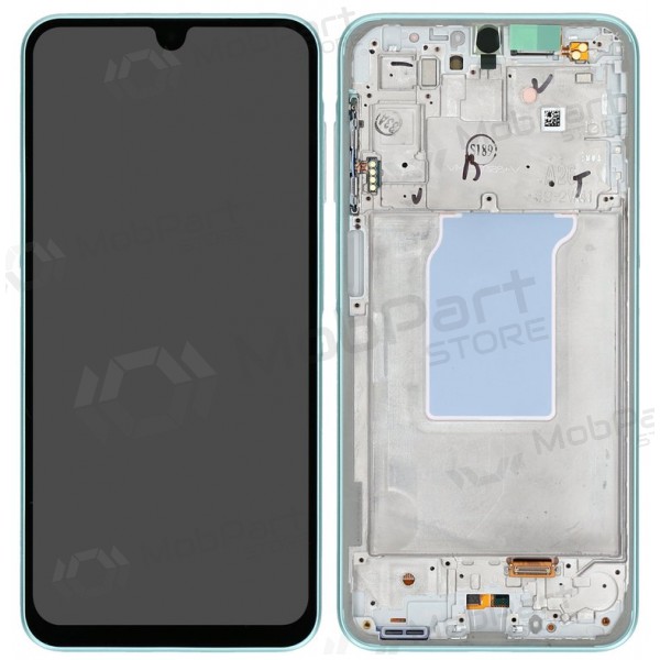 Ekranas Samsung A266 A26 5G su lietimui jautriu stikliuku ja rėmeliu Mint alkuperäinen (service pack)