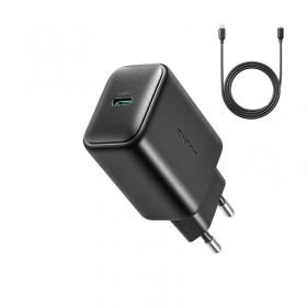 Laturi Joyroom JR-TCF23 USB-C 25W + USB-C to USB-C cable 1.0m musta