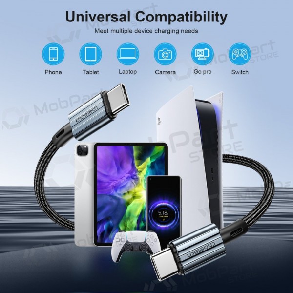 USB kaapeli Choetech XCC-1015 USB-C to USB-C PD60W 2.0m musta