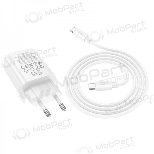 Puhelimen laturi Hoco N60 GaN USB-C USB-C-kaapelilla 1 m valkoinen
