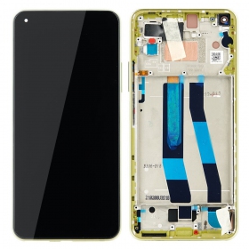 Xiaomi Mi 11 Lite 4G / Mi 11 Lite 5G näyttö (keltainen) (kehyksellä) (service pack) (alkuperäinen)