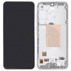 Samsung Galaxy S24 FE näyttö (hopea) (kehyksellä) (Premium)