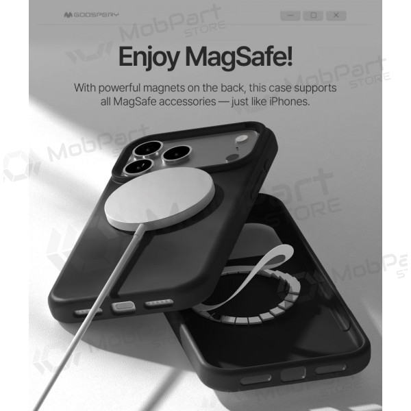 Apple iPhone 17 Pro Max, 18 Pro Max kotelo Mercury - Pure Magsafe Silicon Case (musta)