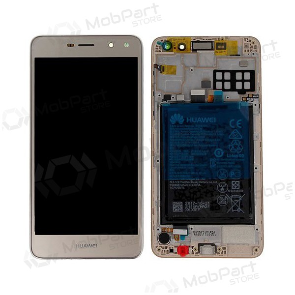Huawei Y6 2017 (Nova Young) / Y5 2017 (Y5-3) näyttö (kultainen) (kehyksellä ja paristo) (service pack) (alkuperäinen)