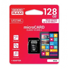 Muistikortti GOODRAM MicroSD 128Gb (class 10) + SD adapter
