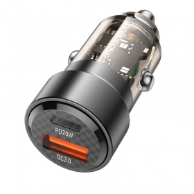 Laturi automobilinis Borofone BZ20 PD20W+QC3.0 38W musta