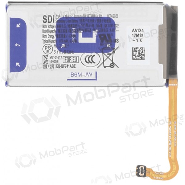 Akumuliatorius alkuperäinen Samsung F741 Z Flip6/F761 Z Flip7 FE 1097mAh EB-BF741ABE (service pack)