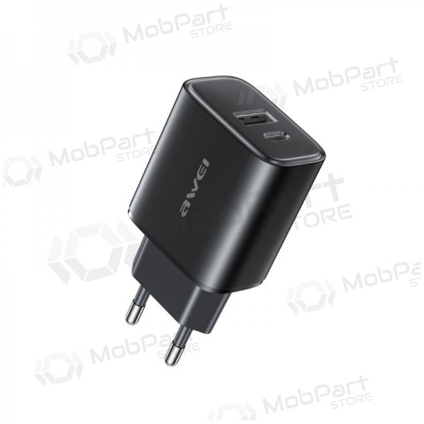 Puhelimen laturi Awei PD85-EU 22.5 W USB-C + USB-A musta