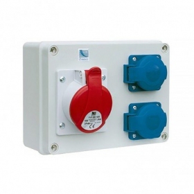 PawBol B.1227-S plastikinis skydeliskanssa kištukiniais lizdais (2x250V 1x16A/4P)