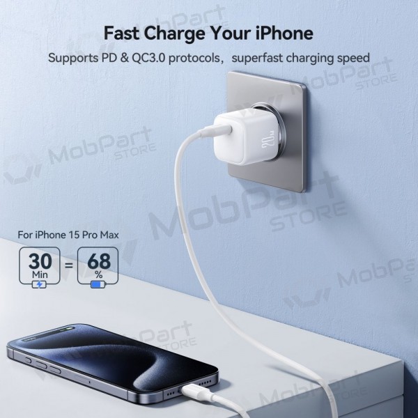 Laturi Joyroom JR-TCG08 USB-C GaN PD20W valkoinen