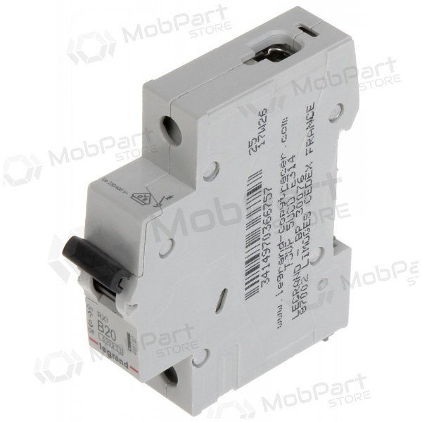 Johdonsuojakatkaisija MCB RX3 Legrand 419137 (20A, 1P, 230V, 6kA)