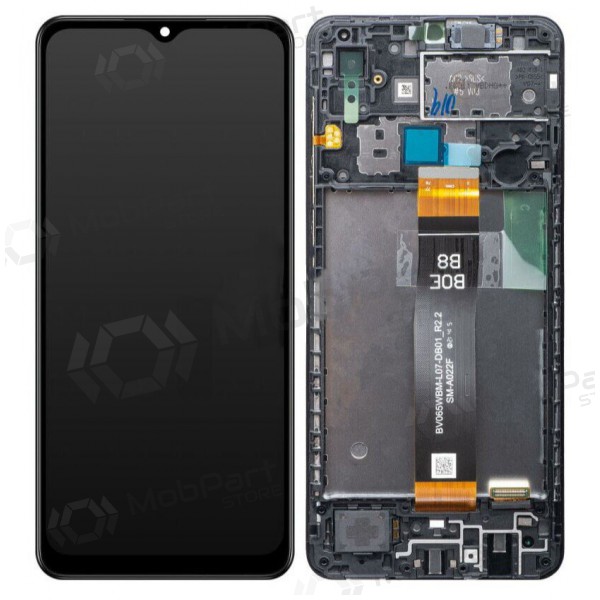 Samsung Galaxy A02 näyttö (musta) (kehyksellä) (alkuperäinen) Samsung Galaxy A02 näyttö (musta) (kehyksellä) (alkuperäinen)