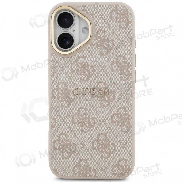 Apple iPhone 17 kotelo - Guess PU Leather 4G Gold Frame MagSafe (vaaleanpunainen)