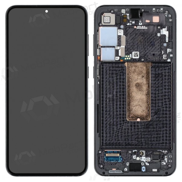 Ekranas Samsung S916 S23+ 5G su lietimui jautriu stikliuku ja rėmeliu Phantom Black OLED (real size)