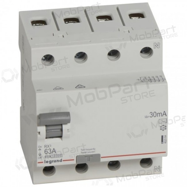 Vikavirtakytkin - RCD - RX Legrand - 402064 (- AC, - 63A, - 4P, - 30mA, - 400V)