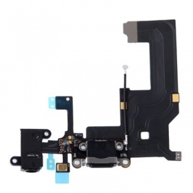 Apple iPhone 5 latauspistorasian ja mikrofonin liitin (latausliitin) (musta)