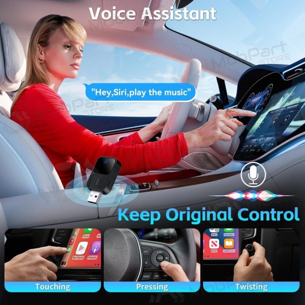 Langaton CarPlay/Android Auto sovitin Reach K2 musta