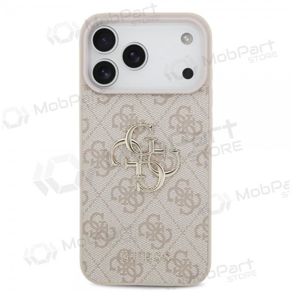 Apple iPhone 17 Pro Max kotelo - Guess PU 4G Metal Logo (vaaleanpunainen)
