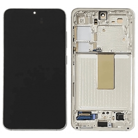 Ekranas Samsung S911 S23 5Gkanssa lietimui jautriu stikliuku ja rėmeliu Lime alkuperäinen (service pack)