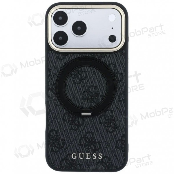 Apple iPhone 18 Pro kotelo - Guess PU 4G Ring Stand MagSafe (musta)