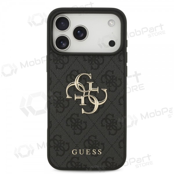 Apple iPhone 17 Pro Max - Guess PU 4G Metal Logo kotelo (harmaa)