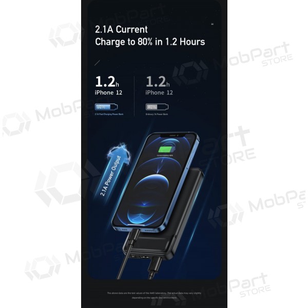 Ulkoinen paristo Power Bank Awei P5K 5V/2.1A 10000mAh musta