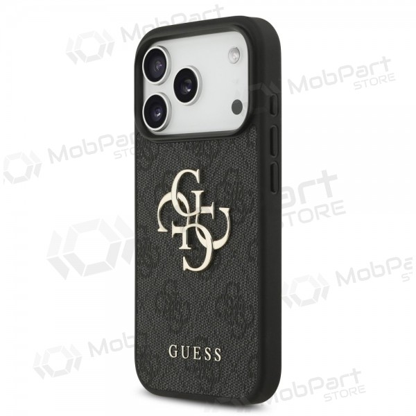 Apple iPhone 17 Pro - Guess PU 4G Metal Logo Strap -kotelo (musta)