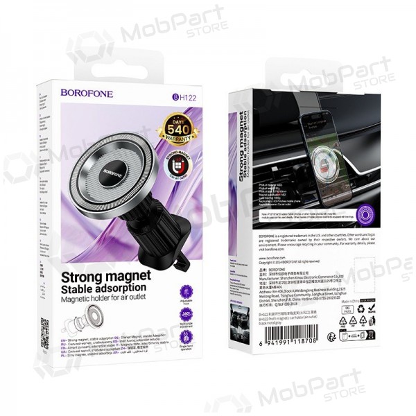 Auton matkapuhelinpidike Borofone BH122 Magsafe (air vent) musta