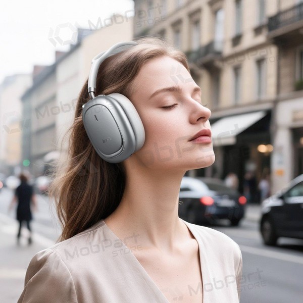 Langattomat kuulokkeet mikrofonilla Hoco W68 ANC Bluetooth hopea