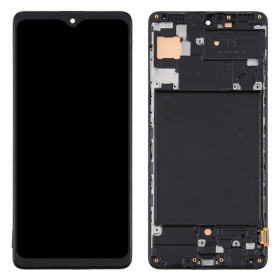 Samsung A715 Galaxy A71 2020 näyttö (musta) (kehyksellä) (service pack) (alkuperäinen)