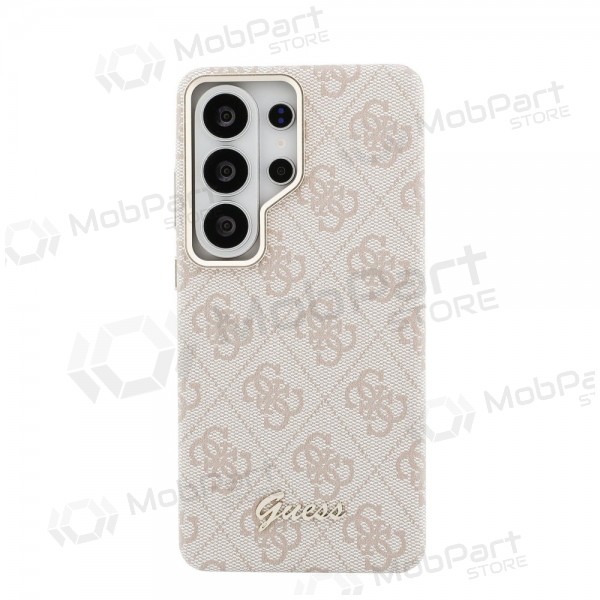 Samsung Galaxy S26 Ultra kotelo - Guess PU 4G Script Metal Logo Magnetic (vaaleanpunainen)