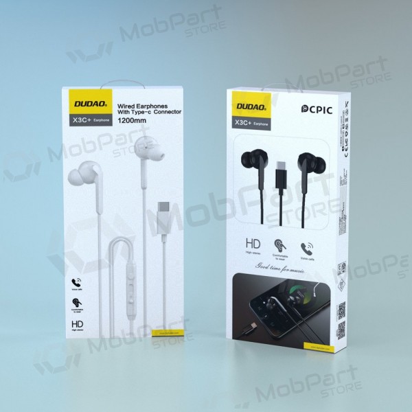 USB-C-kuulokkeet Dudao X3C+ valkoiset
