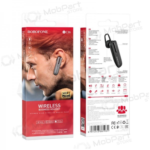 Langaton handsfree Borofone BC36 musta