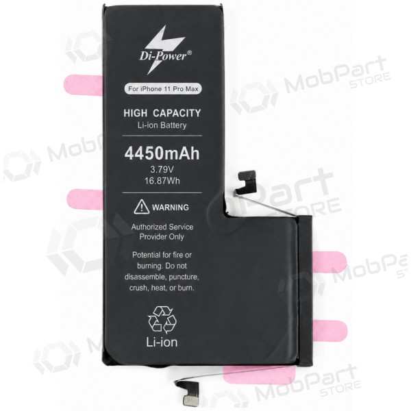 Akumuliatorius "Di-Power" (lisääntynyt kapasiteetti) tarkoitettu  iPhone 11 Pro Max 4450mAh