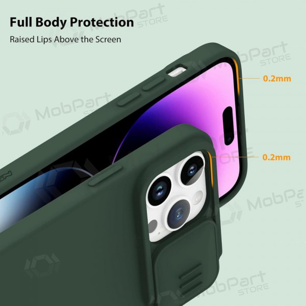Apple iPhone 14 Pro suojakuori „Nillkin Silicone“ (tummanvihreä) Apple iPhone 14 Pro suojakuori „Nillkin Silicone“ (tummanvihreä)