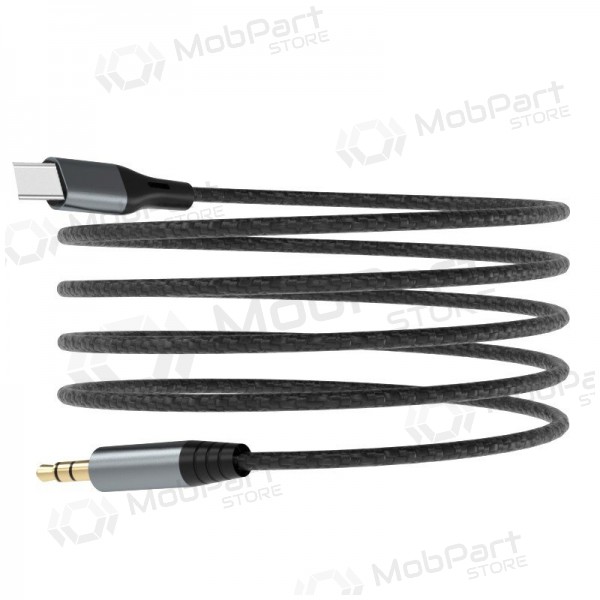 Dudao L11ProT USB-C–3,5 mm -äänikaapeli 1 m musta