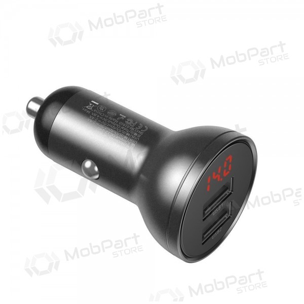 Autolaturi Baseus Digital Display CCBX-0G 24 W 2x USB-A musta