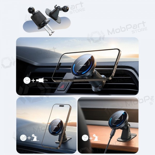 Automobilinis laikiklis-laturi Joyroom JR-ZS502 MagSafe 15W (air vent/dashboard) musta