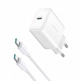 Laturi Joyroom JR-TCF24 USB-C PD30W + USB-C to USB-C cable 1.0m valkoinen