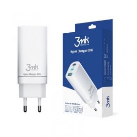 Laturi 3MK HyperCharger 65W 2xUSB-C, 1xUSB-A PD 3.0/QC 4.0 (valkoinen)