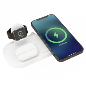 Laturi langaton Devia 3in1 Smart Phone, Apple Watch, Airpods (valkoinen)