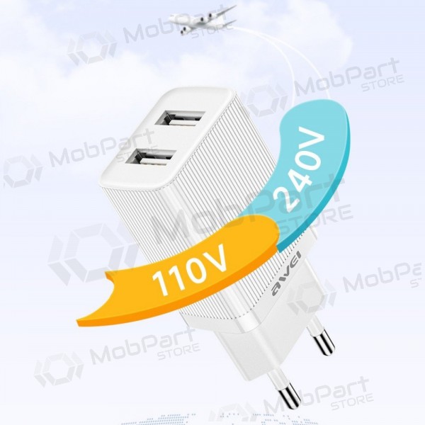 Laturi Awei C15-EU 2xUSB-A 10W valkoinen